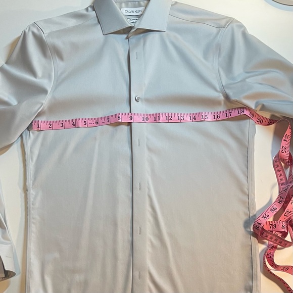 Calvin Klein Gray Infinite Non-Iron Slim Fit Stretch Dress Shirt Button-up - Picture 10 of 11